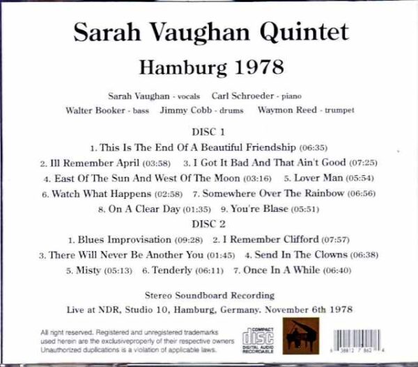 Sarah Vaughan/Germany 1978 - Image 2