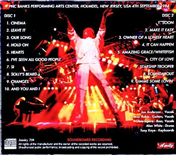 Yes/NJ,USA 1984 Soundboard Edition - Image 2