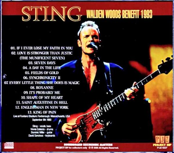 Sting/MA,USA 09.06.1993 Soundboard Edition - Image 2