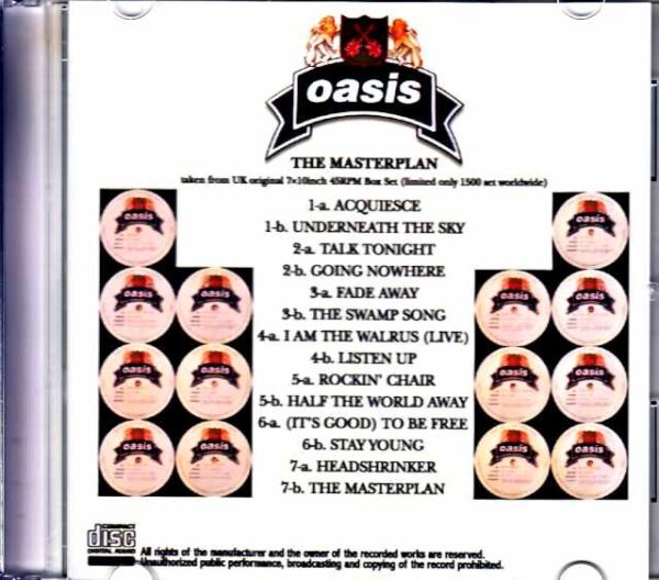 Oasis/The Masterplan UK Origina 7*10inch 45rpm Box Edition - Image 2