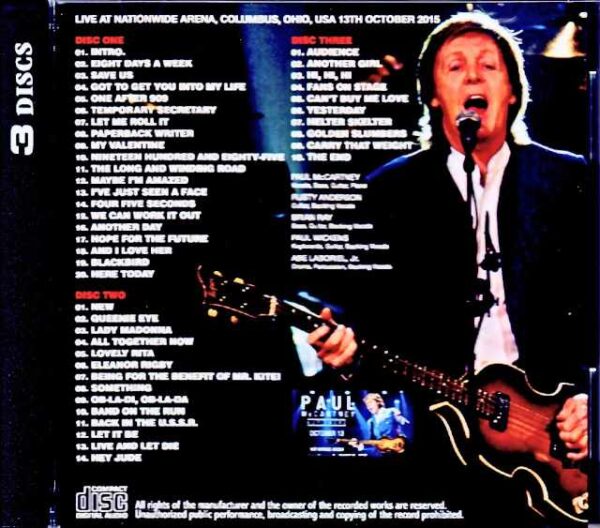 Paul McCartney/OH,USA 2015 Complete - Image 2