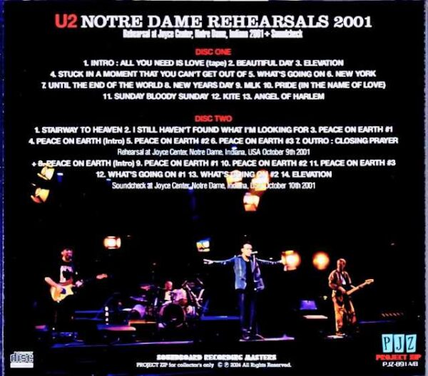 U2 U2/CA,USA 2001 Rehearsals Complete & Soundcheck IEM Matrix Edition - Image 2