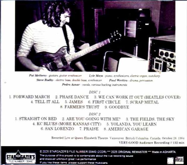 Pat Metheny Group Lyle Mays Pat Metheny Lyle Mays/Canada 1984 Complete - Image 2