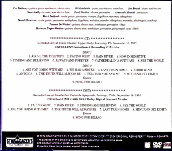Pat Metheny Secret Story Band Pat Metheny/PA,USA 1992 & more - Image 2