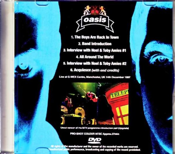 Oasis/G-Mex England,UK 1997 Special TV Program Jewel Version - Image 2