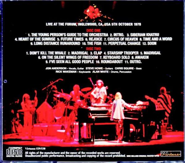 Yes/CA,USA 10.5.1978 Complete Mike Millard Master Tapes - Image 2