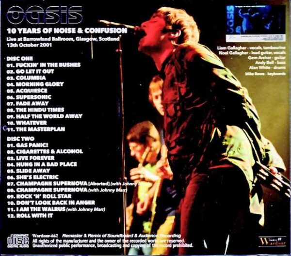 Oasis/Scotland,UK 10.13.2001 Complete Remaster and Remix - Image 2