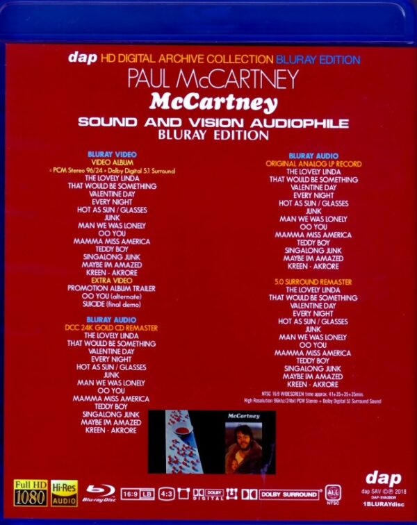 Paul McCartney Paul McCartney/McCartney Sound and Vision Blu-Ray Ver.