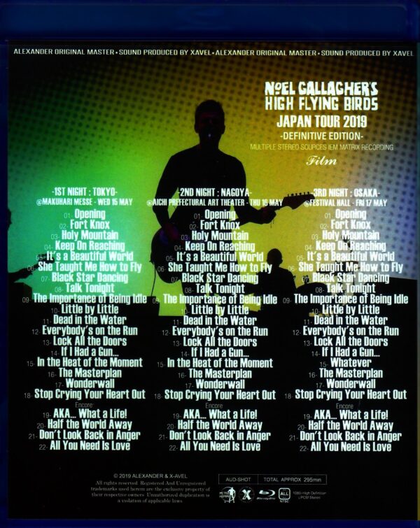 Noel Gallagher's High Flying Birds/Japan Tour 2019 3 Days Complete Blu-Ray IEM Matrix Ver. - Image 2