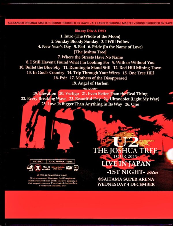 U2/Saitama,Japan 12.4.2019 Blu-Ray + DVD Sound IEM Matrix Version - Image 2