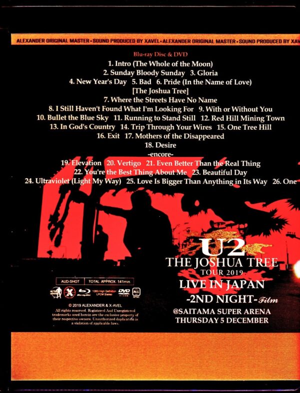 U2/Saitama,Japan 12.5.2019 Blu-Ray + DVD Sound IEM Matrix Version - Image 2