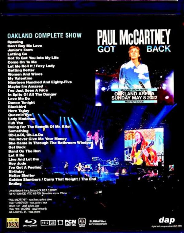 Paul McCartney/CA,USA 5.8.2022 Complete Blu-Ray Version - Image 2