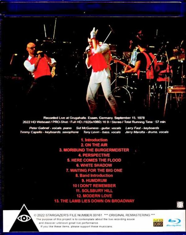 Peter Gabriel/Germany 1978 Webcast 2022 Edition Blu-Ray Version - Image 2