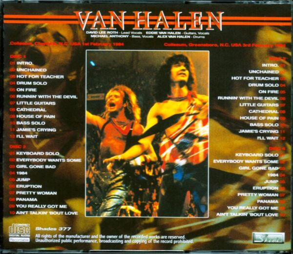 Van Halen/NC,USA 1984 2Days Complete - Image 2