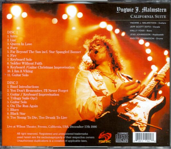 Yngwie J. Malmsteen/Ca, USA 1986 - Image 2