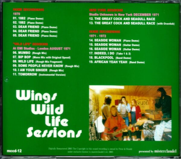 Paul McCartney,Wings/Wild Life Sessions - Image 2