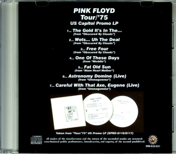 Pink Floyd/Tour '75 US Promo LP - Image 2