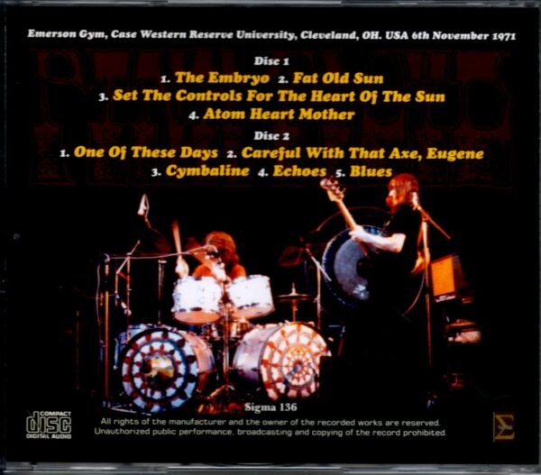 Pink Floyd/Ohio,USA 10.31.1971 - Image 2