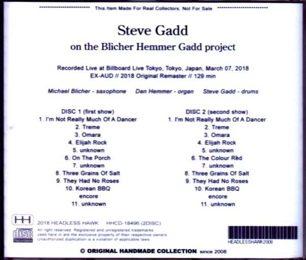 Steve Gadd,Blicher Hemmer/Tokyo,Japan 2018 - Image 2