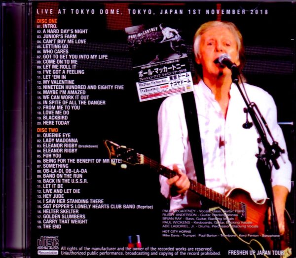 Paul McCartney/Tokyo,Japan 11.1.2018 Another Seat Ver. - Image 2