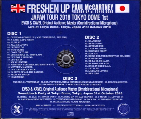 Paul McCartney/Tokyo,Japan 10.31.2018 & SC Omnidirectional Mic Ver. - Image 2