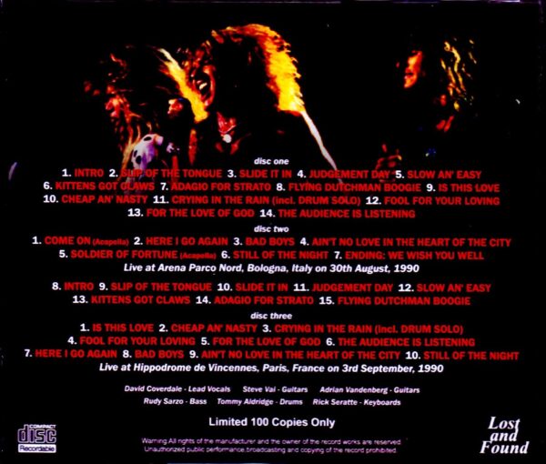 Whitesnake/Italy 1990 & more Complete - Image 2