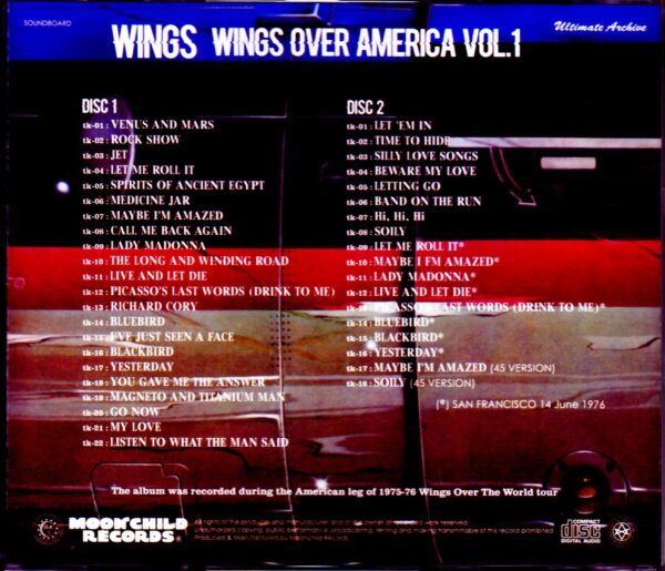 Paul McCartney,Wings/Wings Over The World tour 1975-1976 Vol.1 - Image 2