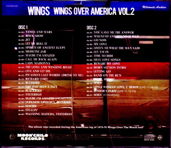 Paul McCartney,Wings/Wings Over The World tour 1975-1976 Vol.2 - Image 2
