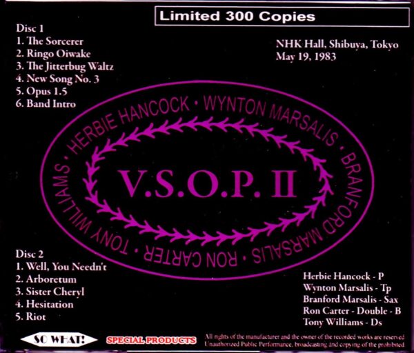 V.S.O.P.II Herbie Hancock,Wynton Marsalis/Tokyo,Japan 1983 Complete - Image 2