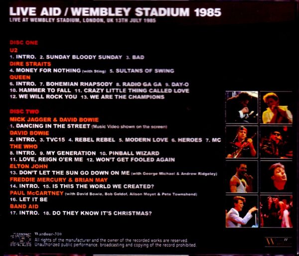 Various Artists U2,Queen.David Bowie,Paul McCartney,Who,The/London,UK 1985 Upgrade - Image 2