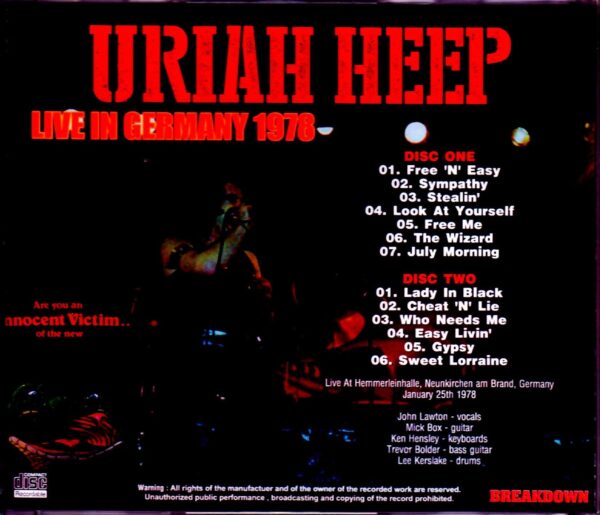 Uriah Heep/Germany 1978 - Image 2