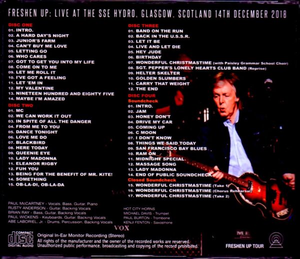 Paul McCartney/Scotland,UK 2018 & SC IEM Recording Ver. - Image 2