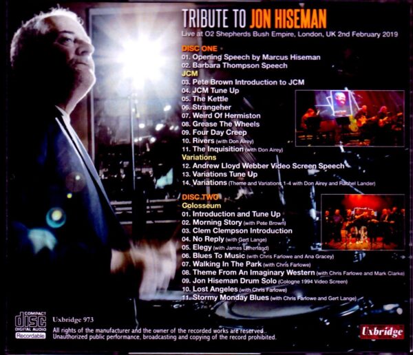 Various Artists Jon Hiseman Tribute Concert JCM,Colosseum/London,UK 2019 - Image 2
