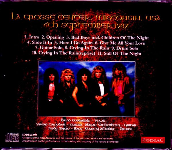 Whitesnake/WI,USA 1987 Upgarde - Image 2