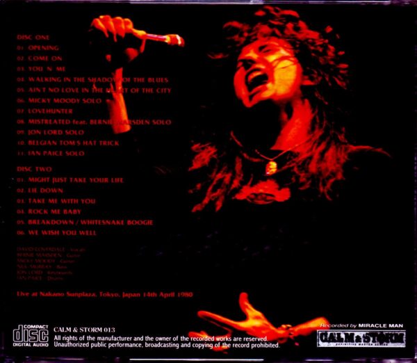 Whitesnake/Tokyo,Japan 4.14.1980 - Image 2