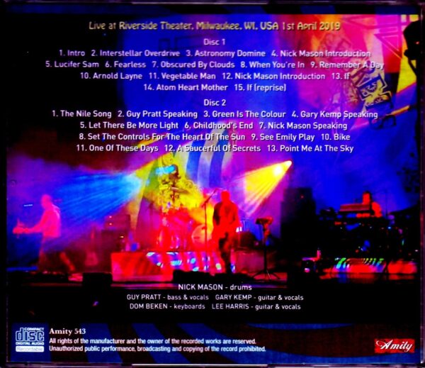 Nick Mason's Saucerful of Secrets/WI,USA 2019 - Image 2