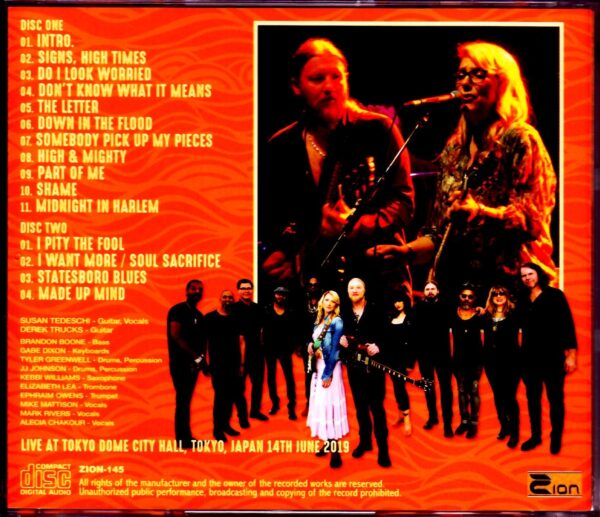 Tedeschi Trucks Band/Tokyo,Japan 6.14.2019 Upgrade - Image 2