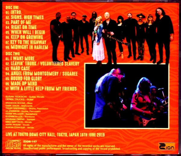 Tedeschi Trucks Band/Tokyo,Japan 6.16.2019 Upgrade - Image 2