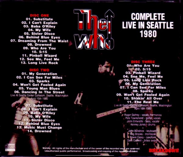 The Who/WA, USA 1980 2 Days Complete - Image 2