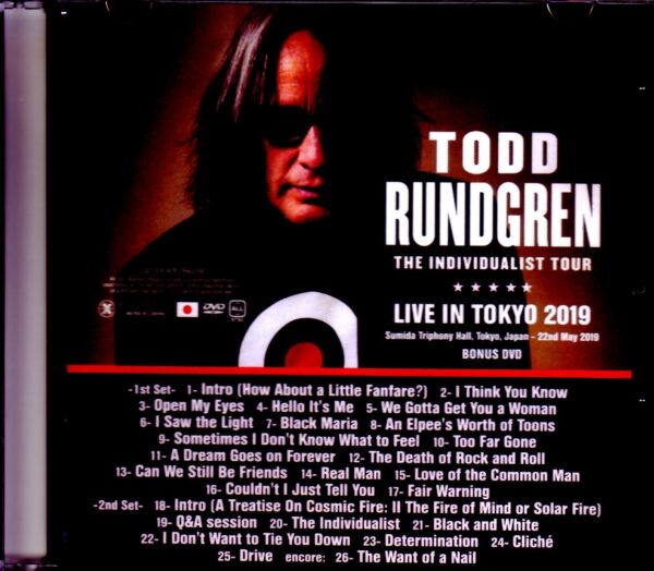 Todd Rundgren/Tokyo,Japan 2019 S & V - Image 3