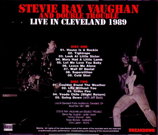 Stevie Ray Vaughan/OH, USA 1989 - Image 2