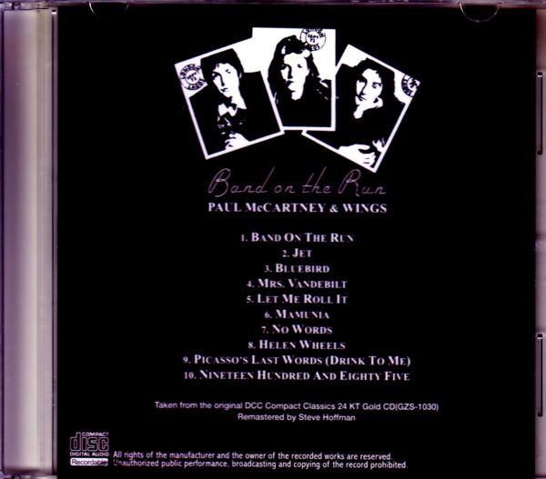 Paul McCartney,Wings/Band on the Run Original DCC Compact Classics - Image 2