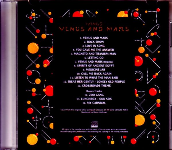 Paul McCartney,Wings/Venus and Mars Original DCC Compact Classics - Image 2