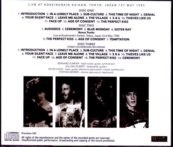 New Order/Tokyo,Japan 5.1.1985 & more - Image 2