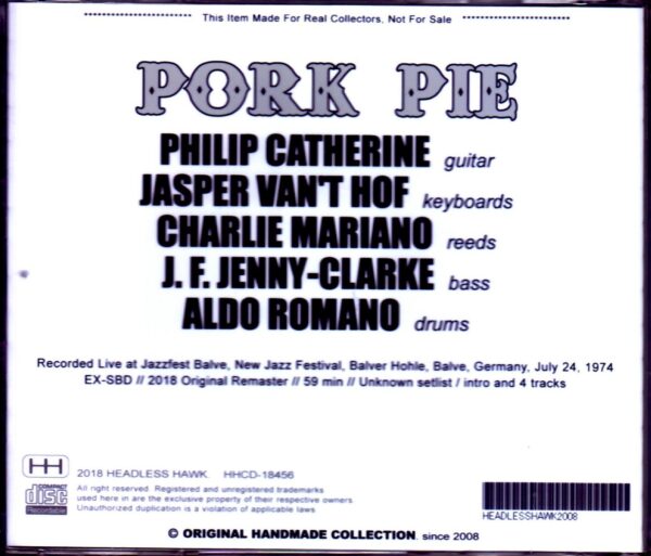 Philip Catherine Pork Pie/Germany 1974 - Image 2