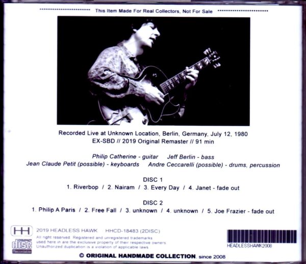 Philip Catherine Quartet, Jeff Berlin/Germany 1980 - Image 2