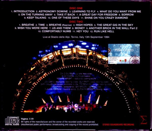 Pink Floyd/Italy 9.13.1994 Upgrtade - Image 2