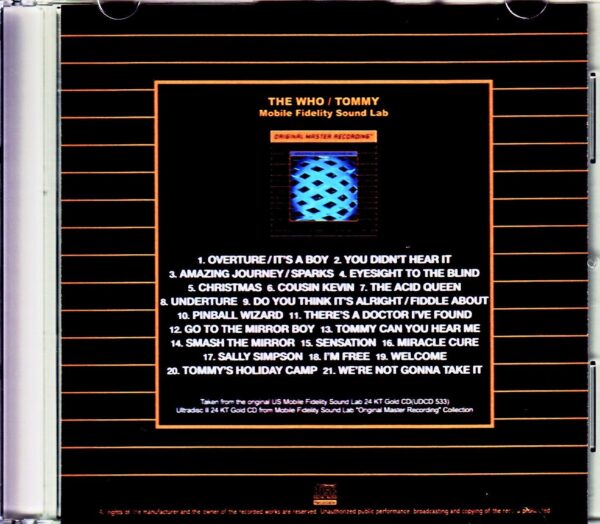 The Who/Tommy Original US Mobile Fidelity Sound Lab - Image 2