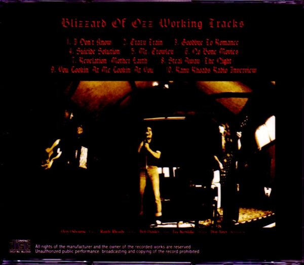 Ozzy Osbourne/Blizzard of Ozz Different Mixes from the Final Takes - Image 2