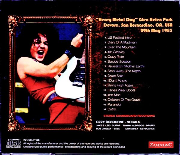 Ozzy Osbourne/CA,USA 1983 SBD Complete Master - Image 2